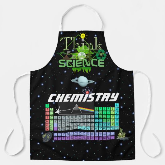 Denk aan wetenschap en chemie schort (Voorkant)