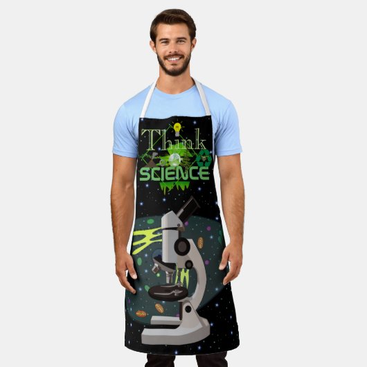 Denk aan wetenschap en microbiologie schort (Gedragen)