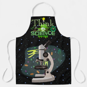 Denk aan wetenschap en microbiologie schort