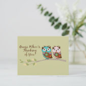 Denk aan Whoo Owl Card Briefkaart (Staand voorkant)