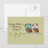 Denk aan Whoo Owl Card Briefkaart (Voorkant / Achterkant)