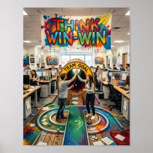 Denk aan Win-Win Creatief Team Doel Poster (Voorkant)