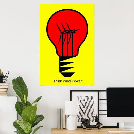 Denk aan windenergie poster (Thuiskantoor)