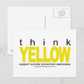 Denk aan YELLOW: Zelfmoordpreventie Briefkaart (Voorkant / Achterkant)