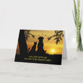 Denk aan You Cute Cat en Dog Sunset Kaart (Voorkant)