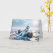 Denk aan You Melting Snowman Kaart (Gele Bloem)