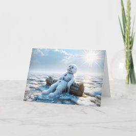 Denk aan You Melting Snowman Kaart