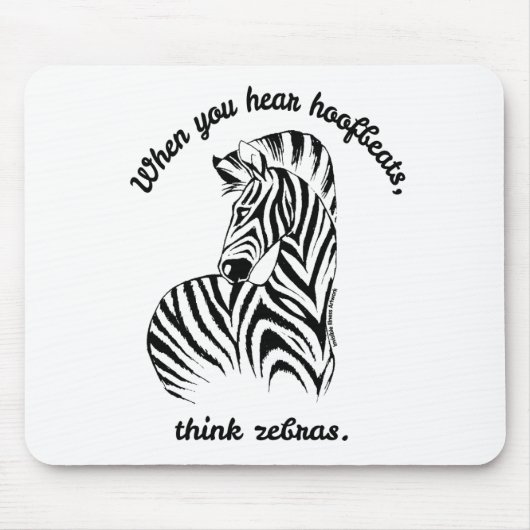Denk aan Zebras Muismat (Voorkant)