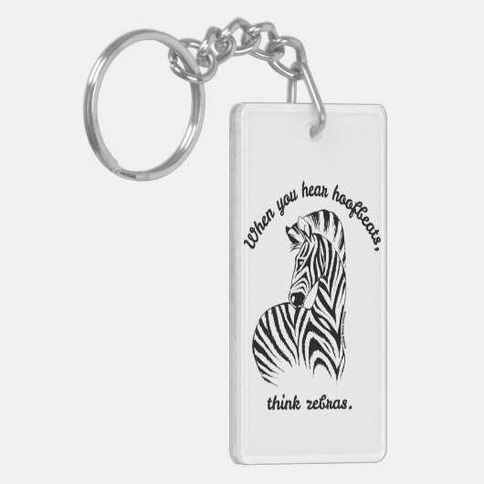 Denk aan Zebras Sleutelhanger (Voorkant Links)