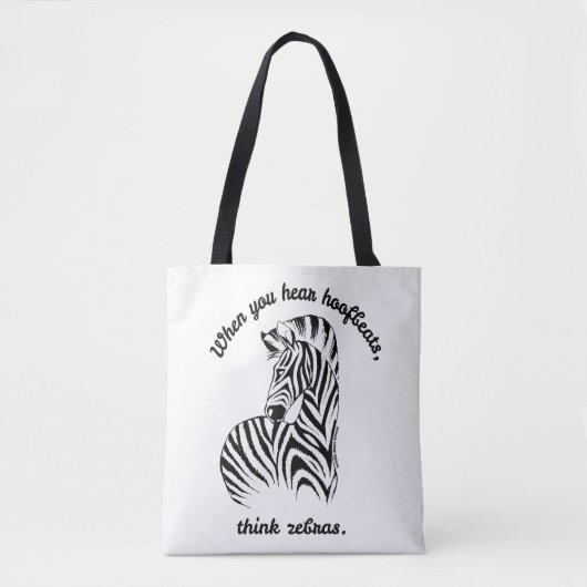 Denk aan Zebras Tote Bag (Voorkant)