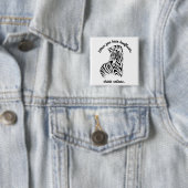 Denk aan Zebras Vierkante Button 5,1 Cm (In situ)