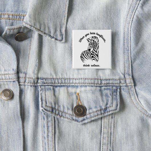 Denk aan Zebras Vierkante Button 5,1 Cm (In situ)