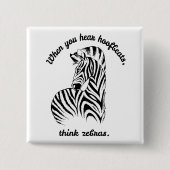 Denk aan Zebras Vierkante Button 5,1 Cm (Voorkant)