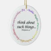 Denk aan zulke dingen.. Filippijnen 4:8 Keramisch Ornament (Rechts)