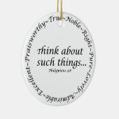 Denk aan zulke dingen... Filippijnen 4:8 Keramisch Ornament (Rechts)