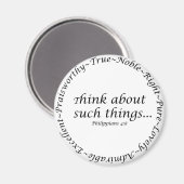 Denk aan zulke dingen... Filippijnen 4:8 Magneet (Voorkant / Achterkant)