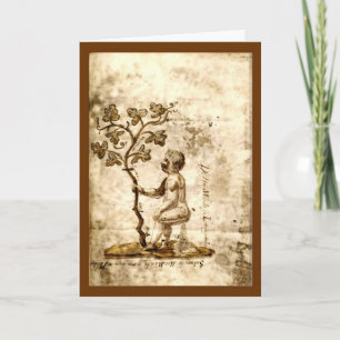 Denk alleen maar aan je!   middeleeuws Wenskaart Kaart