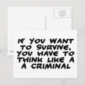 Denk als een crimineel briefkaart (Voorkant / Achterkant)