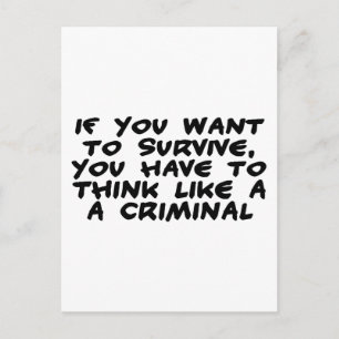 Denk als een crimineel briefkaart