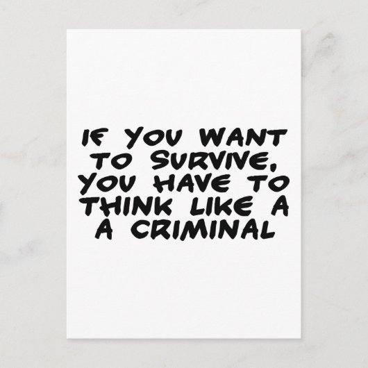 Denk als een crimineel briefkaart (Voorkant)