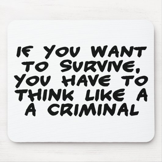Denk als een crimineel muismat (Voorkant)