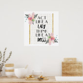 Denk als een dame als een baas poster (Keuken)