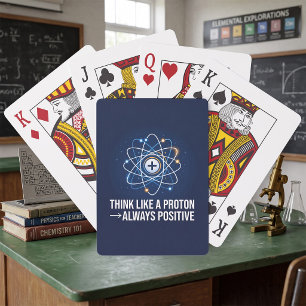 Denk als een Proton Altijd Positief Wetenschap Pokerkaarten