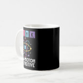 Denk als een proton blijf positief Funny Science A Koffiemok (Voorkant links)