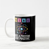 Denk als een proton blijf positief Funny Science A Koffiemok (Links)