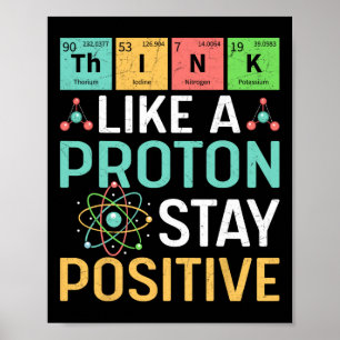 Denk als een proton, blijf positief Periodiek syst Poster