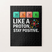 Denk als een proton blijf positieve grappige weten legpuzzel (Verticaal)