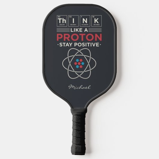 Denk als een Proton Chemistry Nerd Personalized Pickleball Paddle (Achterkant)