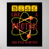 Denk als een proton en blijf een positieve wetensc poster (Voorkant)