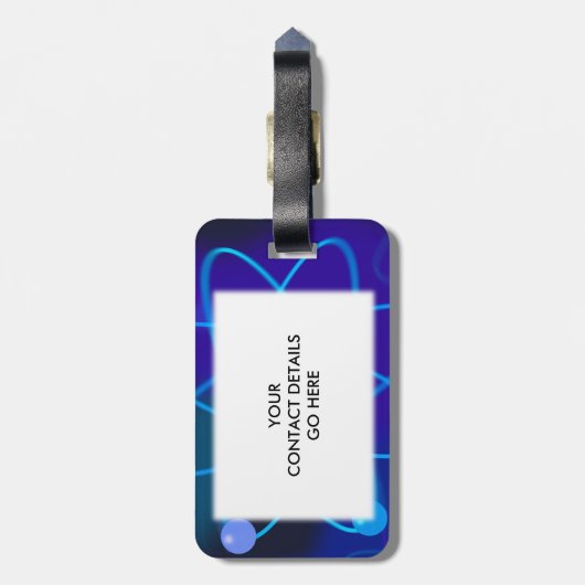 Denk als een proton en blijf positief bagagelabel (Achterkant verticaal)