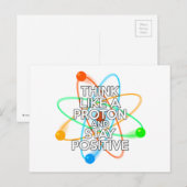 DENK ALS EEN PROTON EN BLIJF POSITIEF BRIEFKAART (Voorkant / Achterkant)