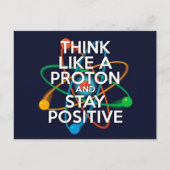 DENK ALS EEN PROTON EN BLIJF POSITIEF BRIEFKAART (Voorkant)