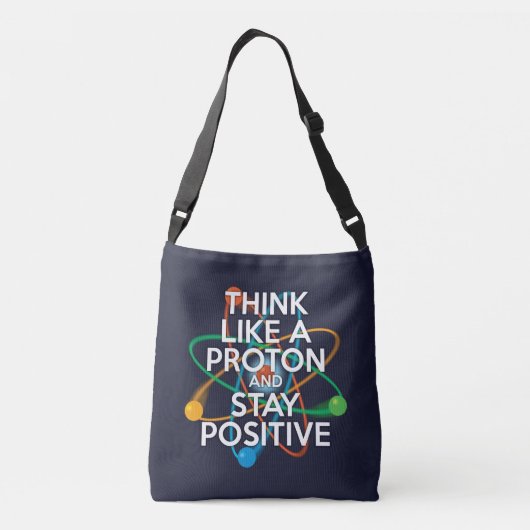 DENK ALS EEN PROTON EN BLIJF POSITIEF CROSSBODY TAS (Achterkant)