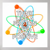 DENK ALS EEN PROTON EN BLIJF POSITIEF POSTER (Voorkant)