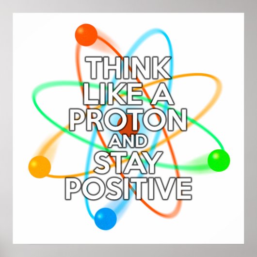 DENK ALS EEN PROTON EN BLIJF POSITIEF POSTER (Voorkant)