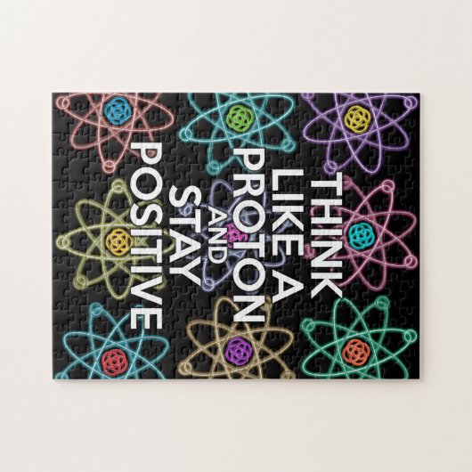 Denk als een proton en blijf positief Science Legpuzzel (Horizontaal)