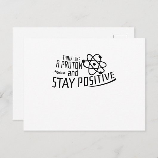 Denk als een proton science - cool cadeau briefkaart (Voorkant / Achterkant)
