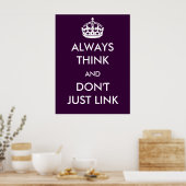 Denk altijd en verbind niet enkel Poster (Keuken)