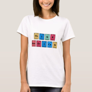 Denk Amerikaanse Periodiek Systeem T-shirt