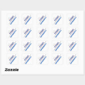 Denk anders 6.w vierkante sticker (Vel)