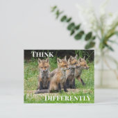 Denk anders aan Fox Briefkaart (Staand voorkant)