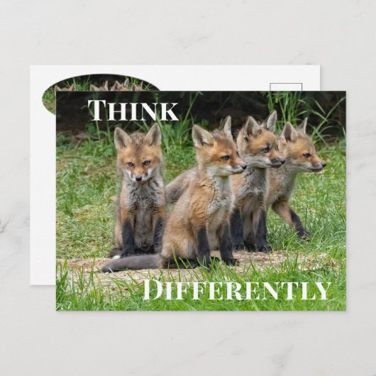 Denk anders aan Fox Briefkaart (Voorkant / Achterkant)