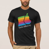 Denk anders - Retro Apple Parody T-Shirt (Voorkant)