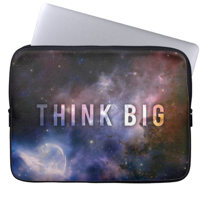 DENK BIG - Ruimte en universeel Motivatie Laptop Sleeve (Voorkant)