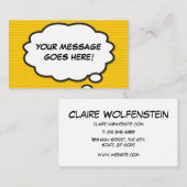 Denk Bubbel Pret Retro Stripboek Visitekaartje (Voorkant / Achterkant)