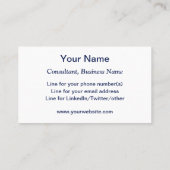 Denk buiten de box consultant marine visitekaartje (Achterkant)